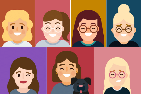 Marketing team avatars.